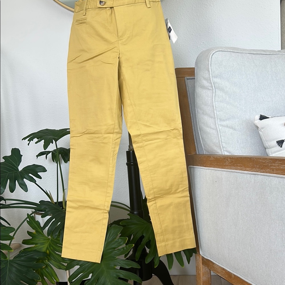 GAP Yellow High-Rise Slim Chinos